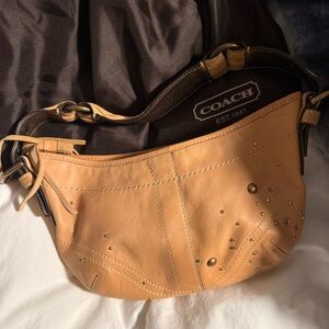 Coach Brown/Tan leather Shoulder Bag